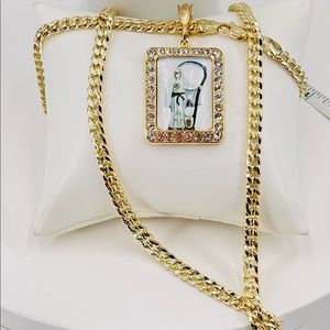 the grim reaper and 14k gold plated chain